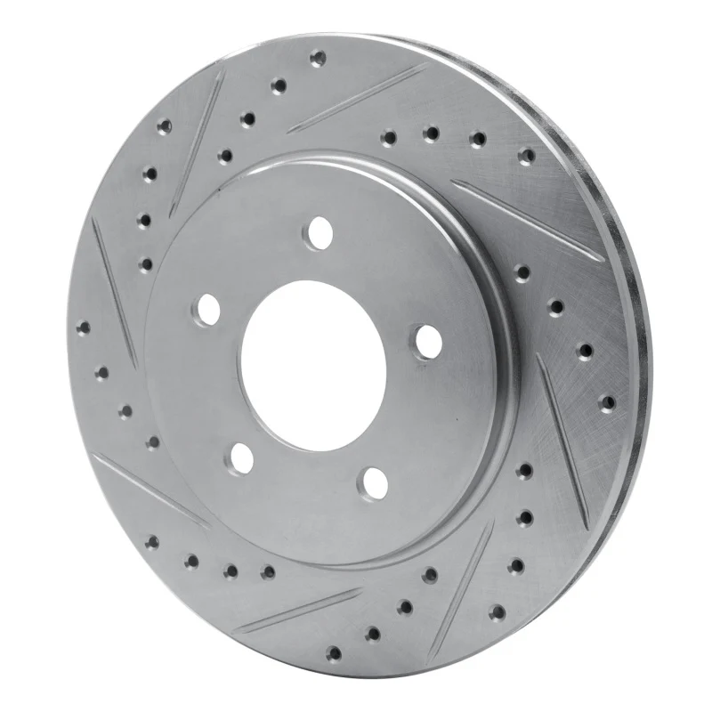 R1 91-02 Chrysler Grand Voyager Front Left Drilled & Slotted Silver Brake Rotor - Image 2