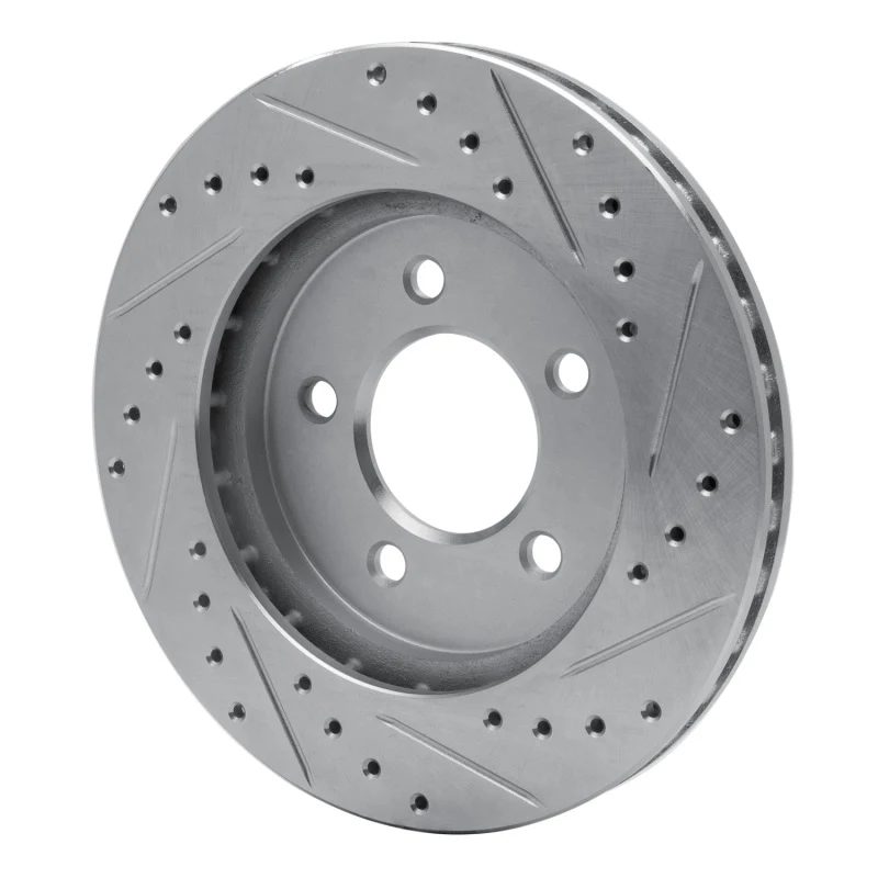 R1 91-02 Chrysler Grand Voyager Front Left Drilled & Slotted Silver Brake Rotor - Image 3