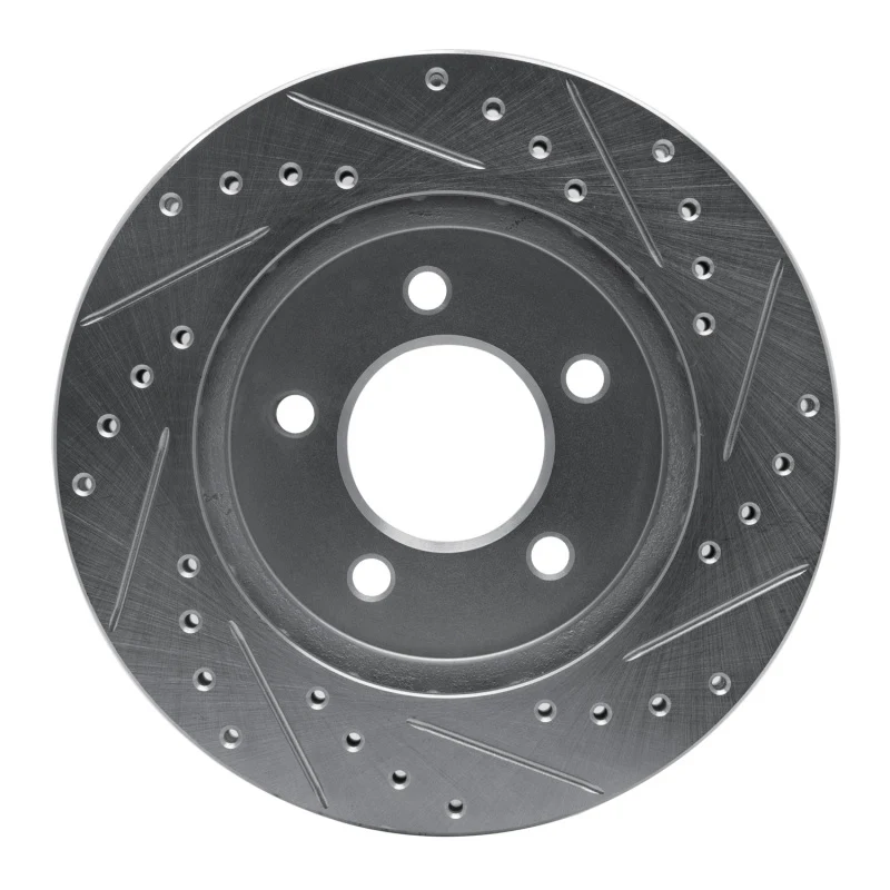R1 91-02 Chrysler Grand Voyager Front Left Drilled & Slotted Silver Brake Rotor - Image 5