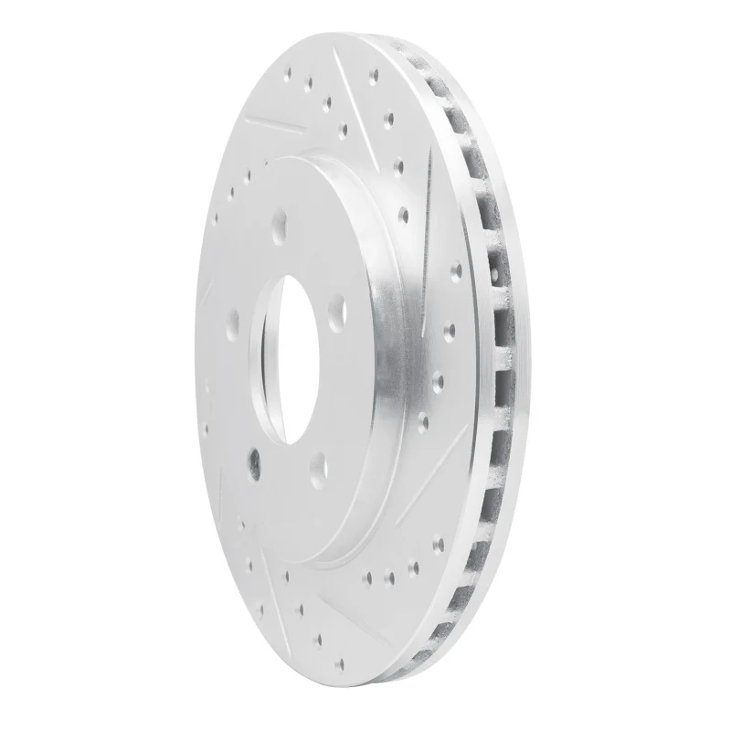 R1 91-02 Chrysler Voyager Front Right Drilled & Slotted Silver Brake Rotor - Image 3