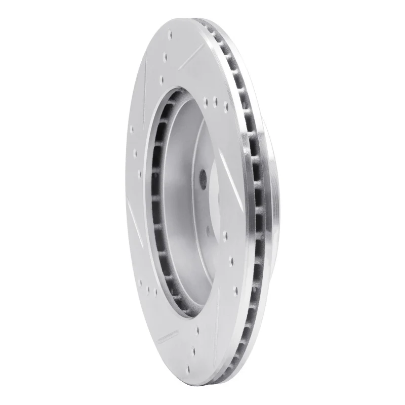 R1 91-02 Saturn SC Front Right Drilled & Slotted Silver Brake Rotor - Image 5