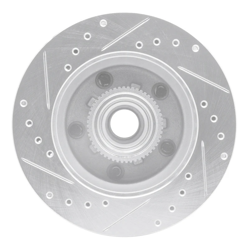 R1 91-03 Chevrolet Blazer Front Right Drilled & Slotted Silver Brake Rotor - Image 4