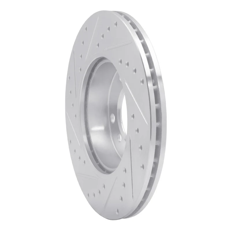 R1 91-06 BMW 318TI Front Right Drilled & Slotted Silver Brake Rotor - Image 3