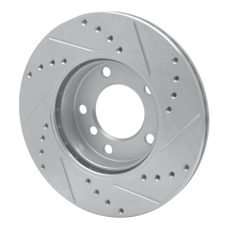 R1 91-06 BMW 323I Front Left Drilled & Slotted Silver Brake Rotor - Image 4