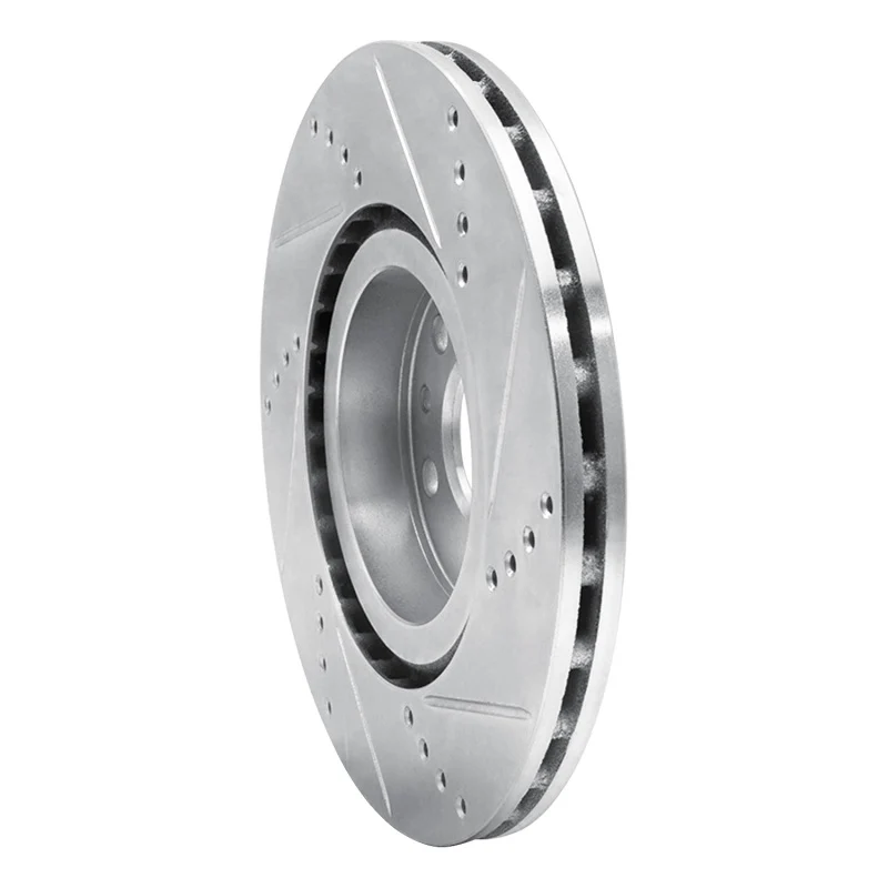 R1 91-20 Alfa Romeo 164 Front Left Drilled & Slotted Silver Brake Rotor - Image 5