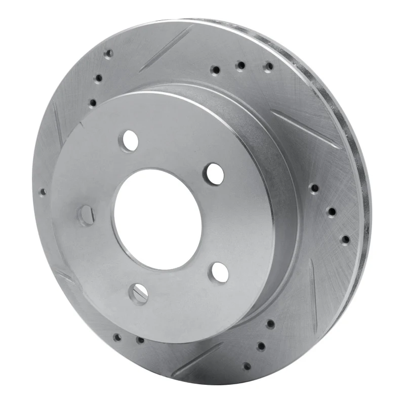 R1 91-92 Lincoln Mark VII Rear Left Drilled & Slotted Silver Brake Rotor - Image 3