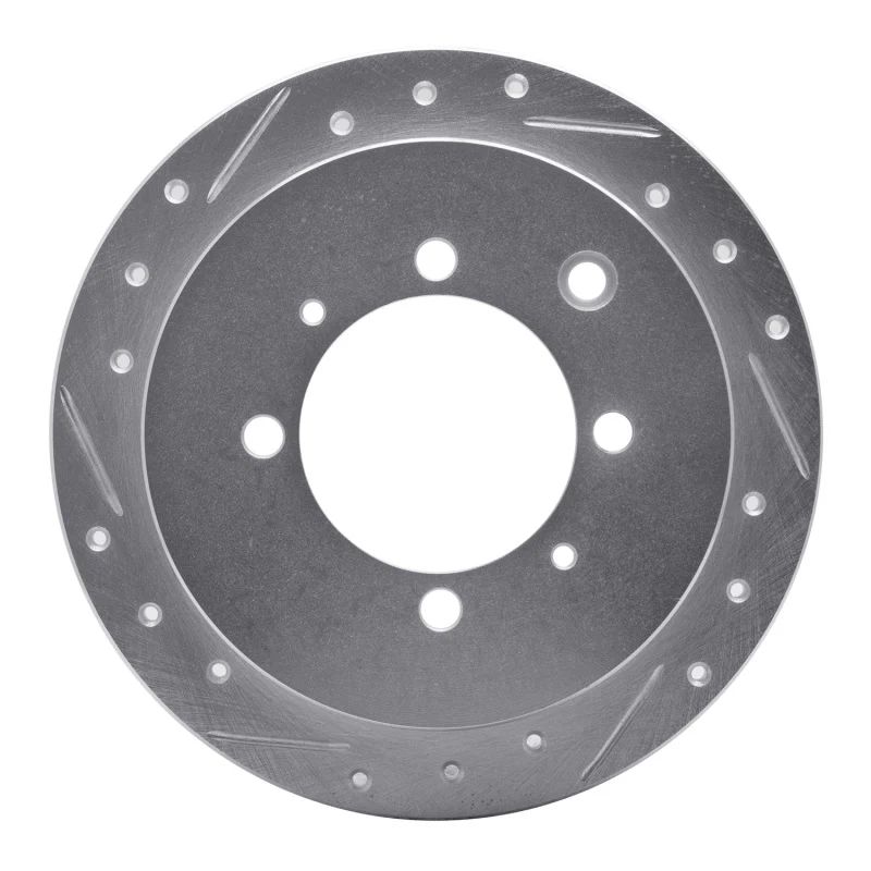 R1 91-93 Hyundai SONATA Rear Left Drilled & Slotted Silver Brake Rotor