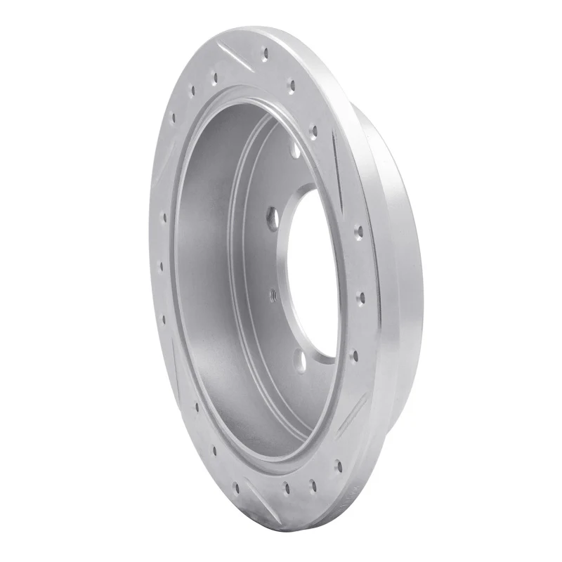 R1 91-93 Hyundai SONATA Rear Left Drilled & Slotted Silver Brake Rotor - Image 2