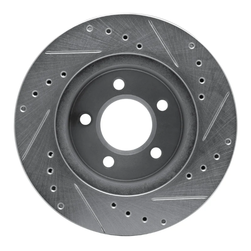 R1 91-94 Ford Crown Victoria Front Left Drilled & Slotted Silver Brake Rotor - Image 3