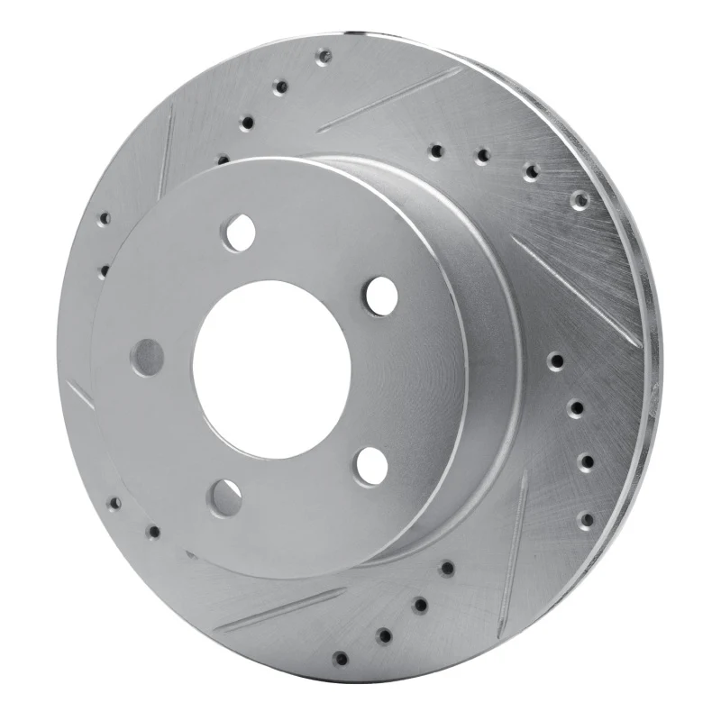 R1 91-94 Ford Crown Victoria Front Left Drilled & Slotted Silver Brake Rotor - Image 4