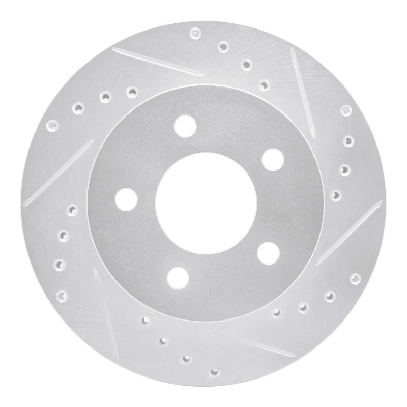 R1 91-94 Ford Crown Victoria Front Right Drilled & Slotted Silver Brake Rotor