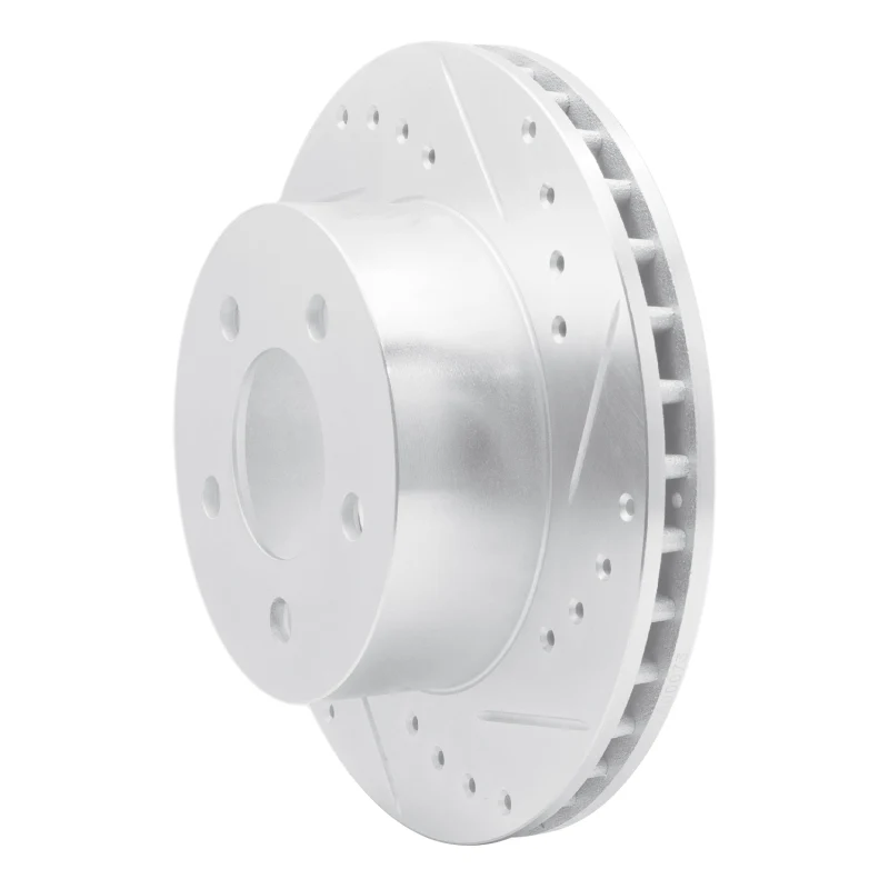 R1 91-94 Ford Crown Victoria Front Right Drilled & Slotted Silver Brake Rotor - Image 2