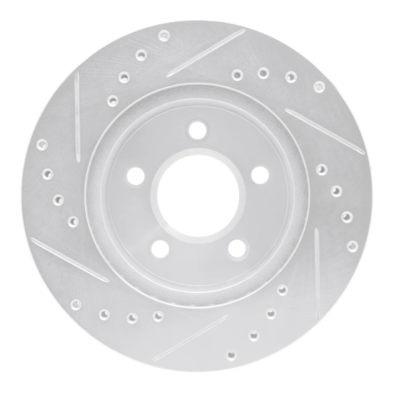 R1 91-94 Ford Crown Victoria Front Right Drilled & Slotted Silver Brake Rotor - Image 4