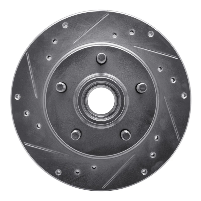 R1 91-94 Ford Explorer Front Left Drilled & Slotted Silver Brake Rotor