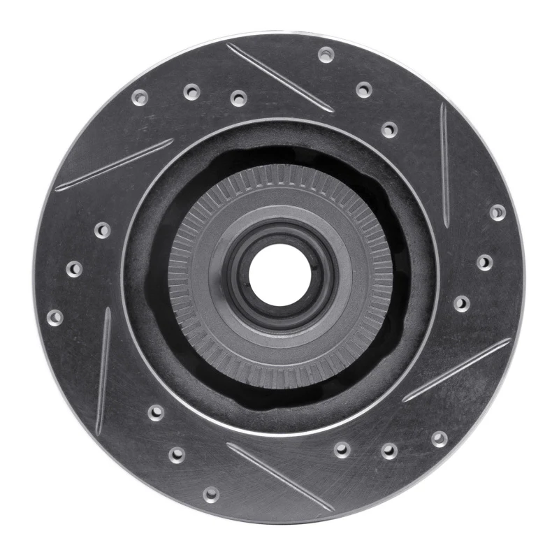 R1 91-94 Ford Explorer Front Left Drilled & Slotted Silver Brake Rotor - Image 2