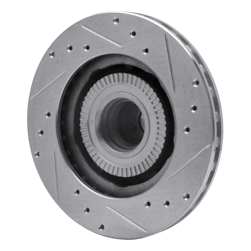 R1 91-94 Ford Explorer Front Left Drilled & Slotted Silver Brake Rotor - Image 3