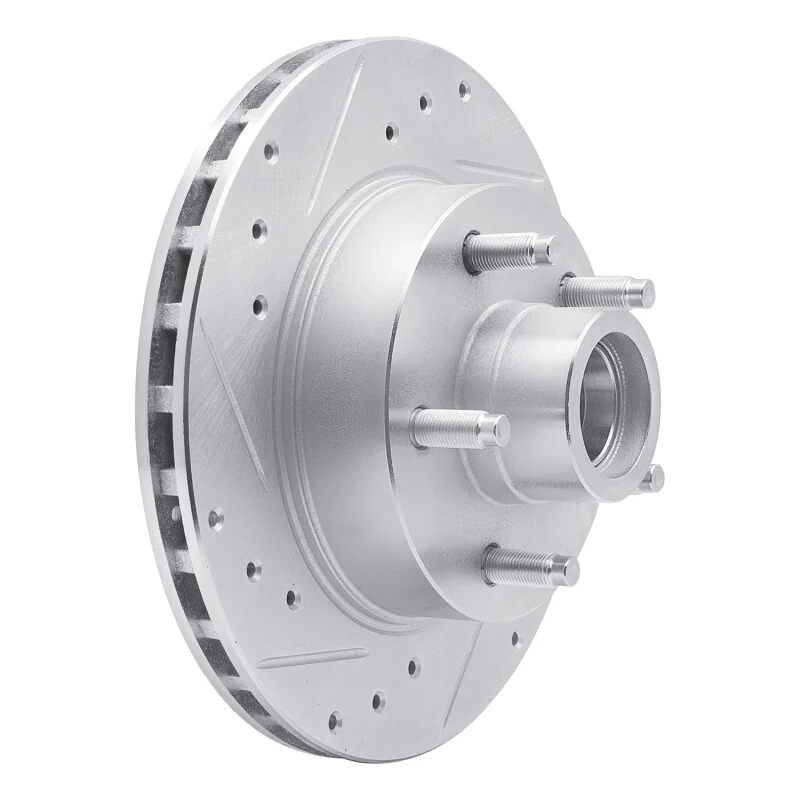 R1 91-94 Ford Explorer Front Left Drilled & Slotted Silver Brake Rotor - Image 5