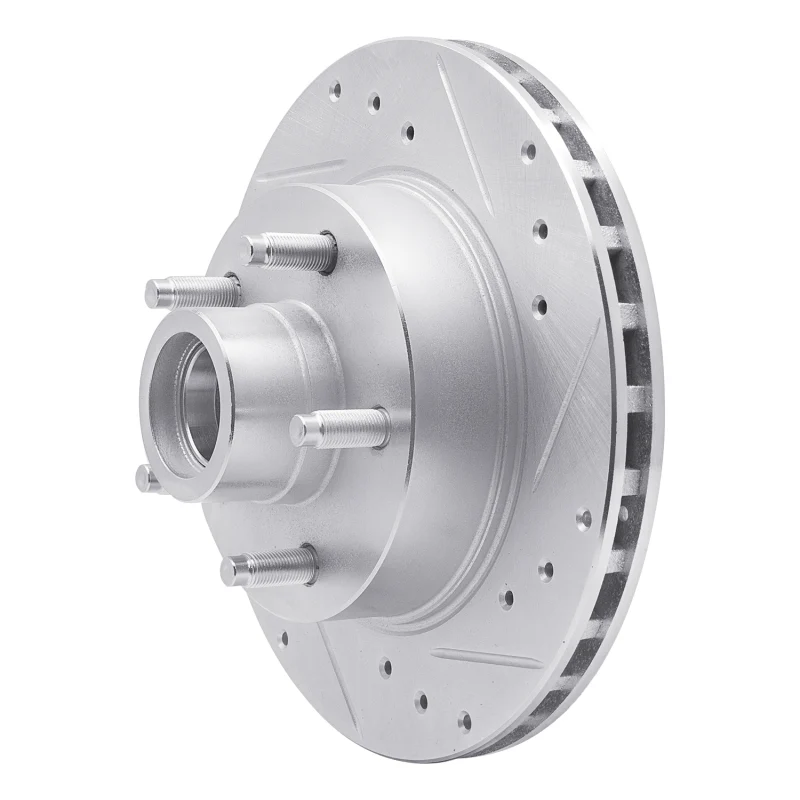 R1 91-94 Ford Explorer Front Right Drilled & Slotted Silver Brake Rotor - Image 2