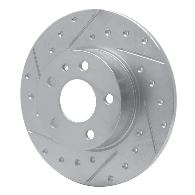 R1 91-95 Alfa Romeo 164 Rear Left Drilled & Slotted Silver Brake Rotor - Image 2