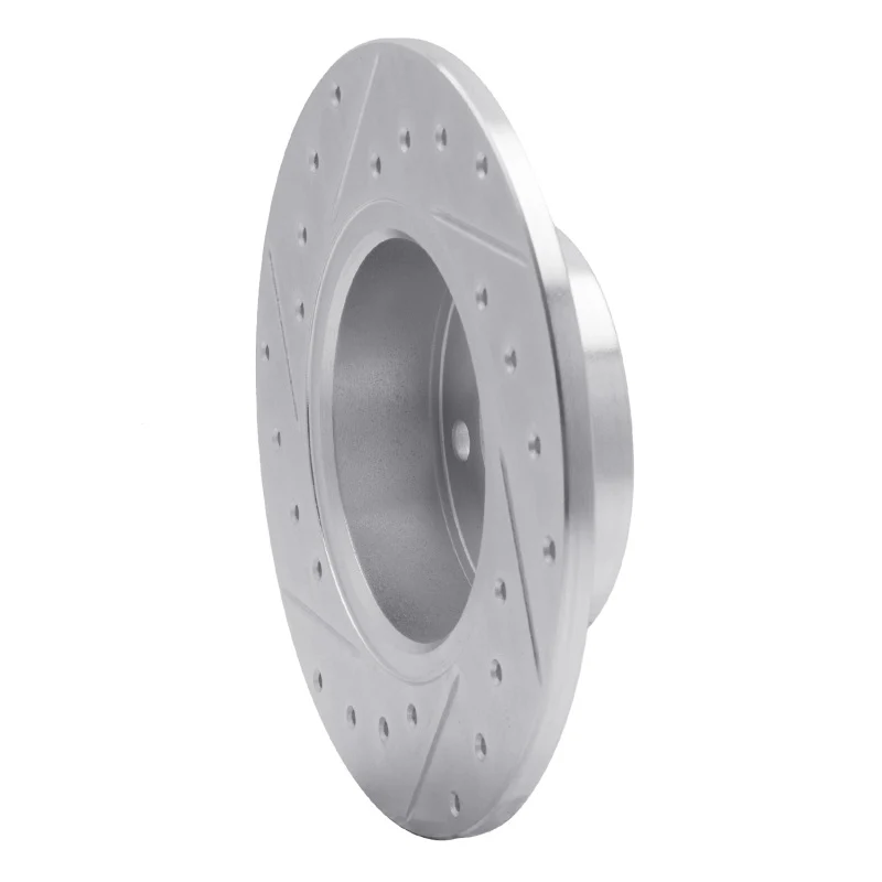 R1 91-95 Alfa Romeo 164 Rear Right Drilled & Slotted Silver Brake Rotor - Image 3