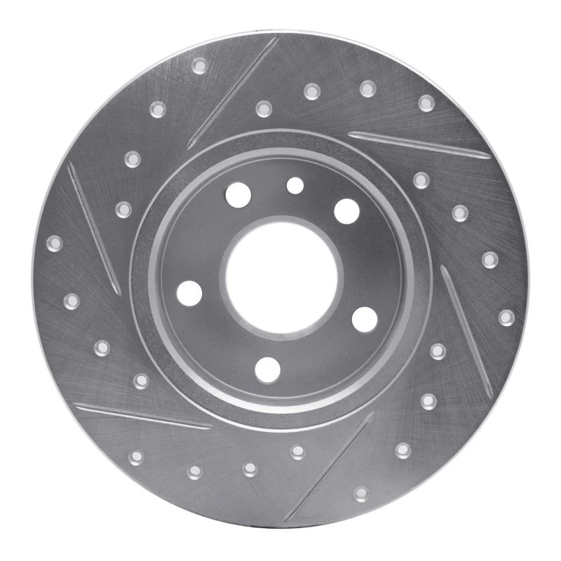 R1 91-95 Alfa Romeo 164 Rear Right Drilled & Slotted Silver Brake Rotor - Image 4