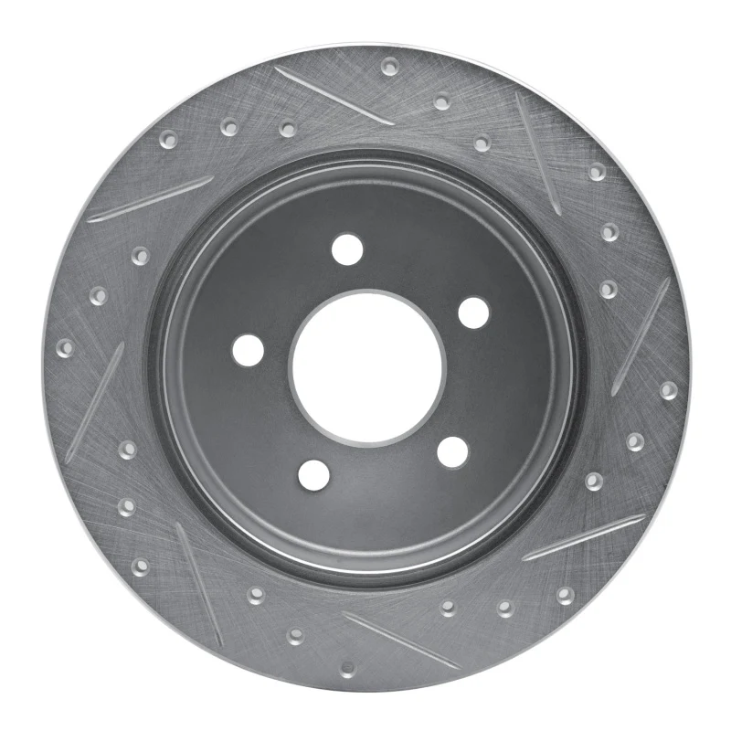 R1 91-95 Ford Crown Victoria Rear Left Drilled & Slotted Silver Brake Rotor - Image 3