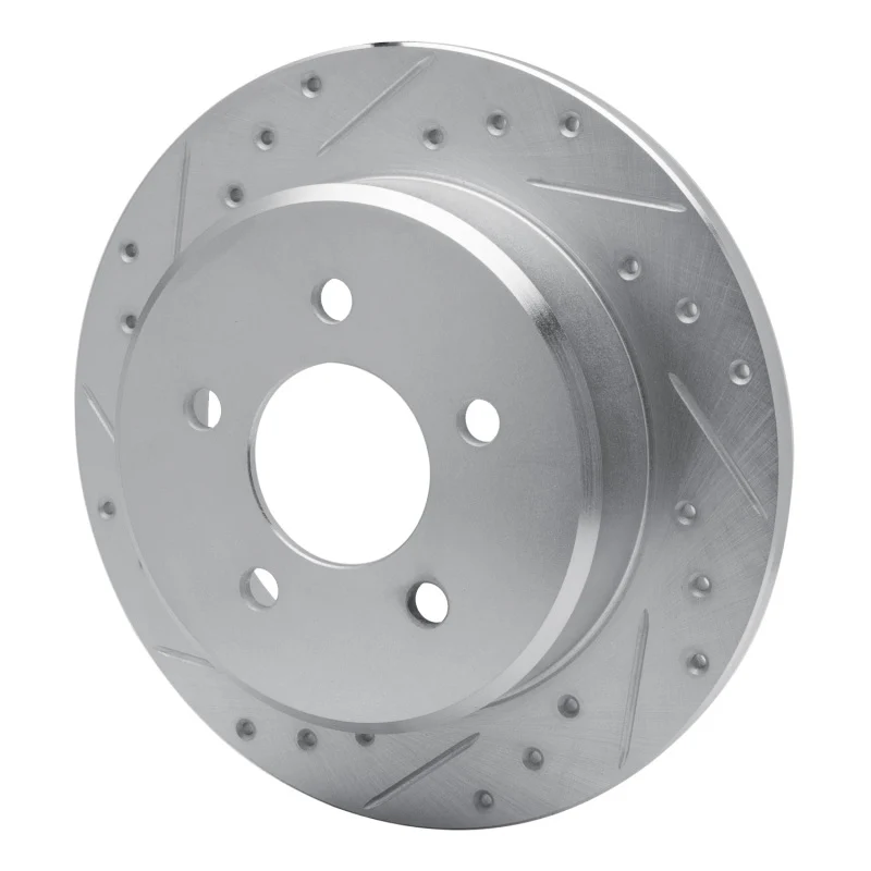 R1 91-95 Ford Crown Victoria Rear Left Drilled & Slotted Silver Brake Rotor - Image 4
