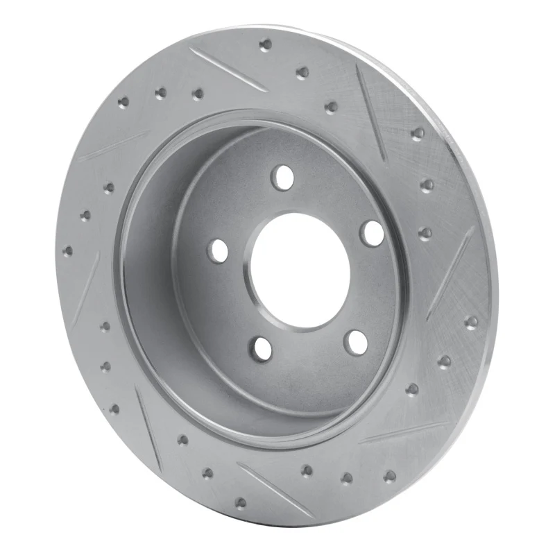 R1 91-95 Ford Crown Victoria Rear Left Drilled & Slotted Silver Brake Rotor - Image 5