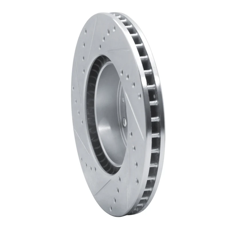 R1 91-95 Volvo 740 Front Right Drilled & Slotted Silver Brake Rotor - Image 5