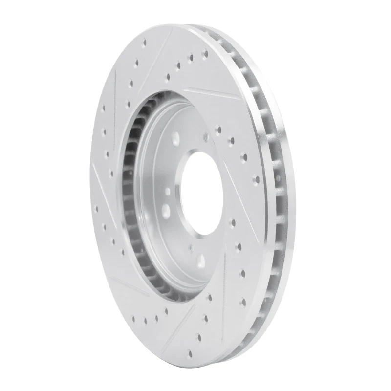 R1 91-96 Acura NSX Front Right Drilled & Slotted Silver Brake Rotor - Image 2