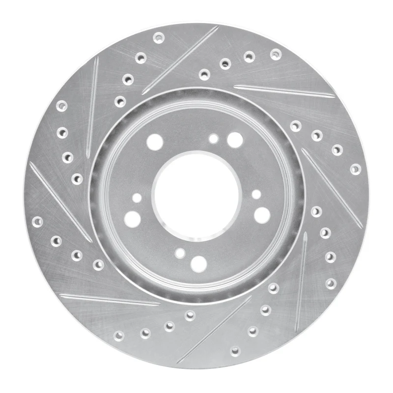 R1 91-96 Acura NSX Front Right Drilled & Slotted Silver Brake Rotor - Image 3