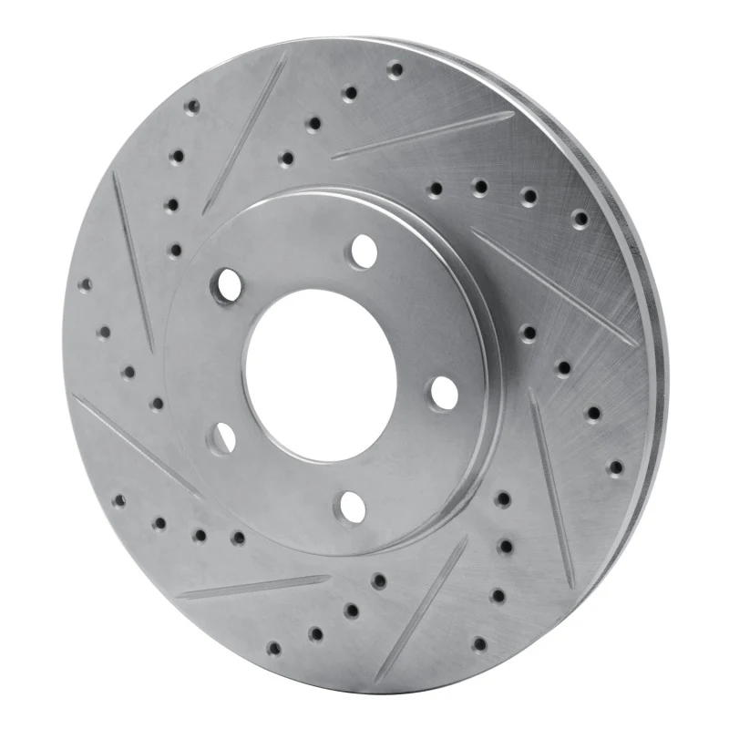 R1 91-96 Chrysler Town & Country Front Left Drilled & Slotted Silver Brake Rotor - Image 2