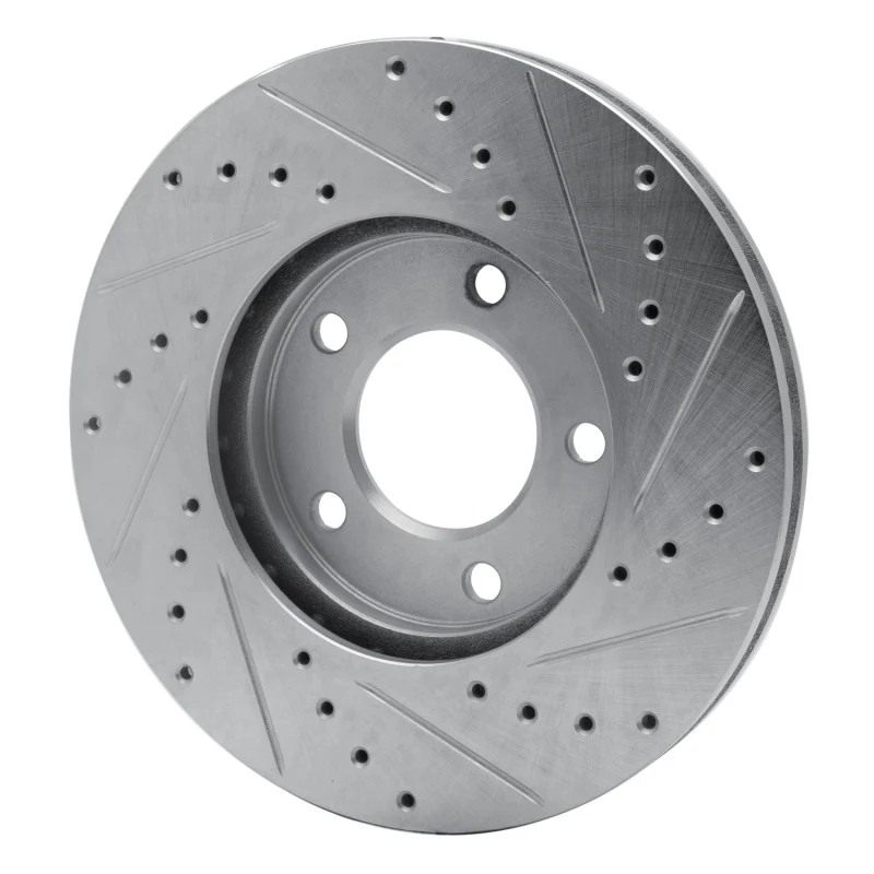 R1 91-96 Chrysler Town & Country Front Left Drilled & Slotted Silver Brake Rotor - Image 3
