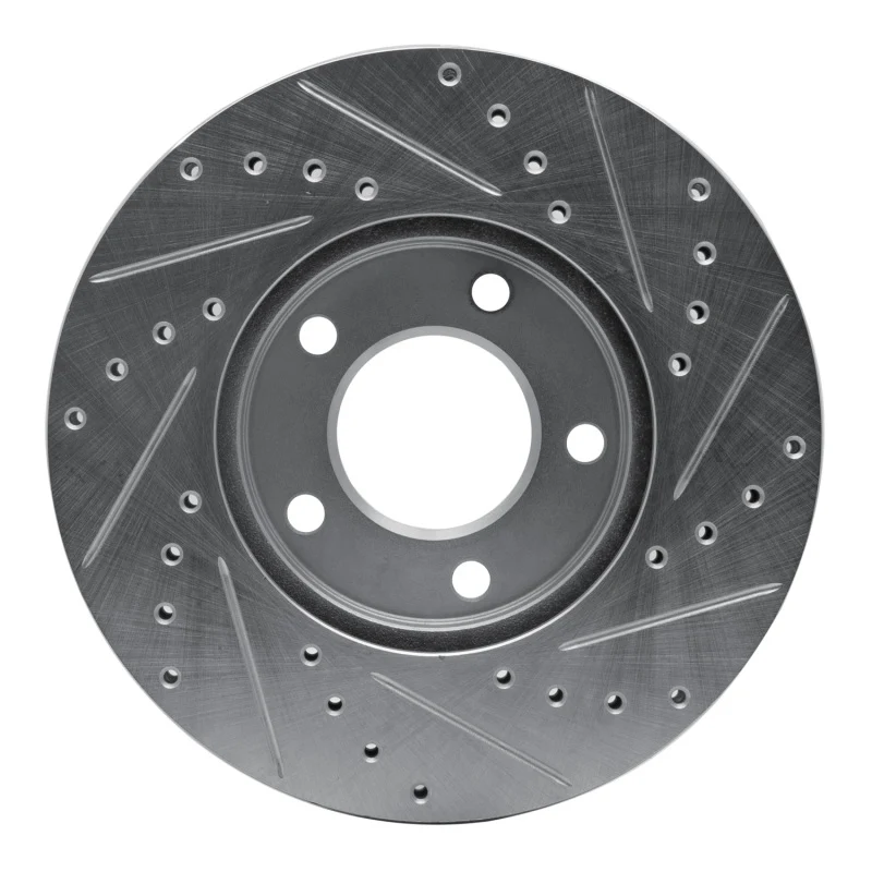 R1 91-96 Chrysler Town & Country Front Left Drilled & Slotted Silver Brake Rotor - Image 4