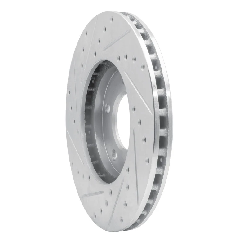 R1 91-96 Chrysler Town & Country Front Right Drilled & Slotted Silver Brake Rotor - Image 2