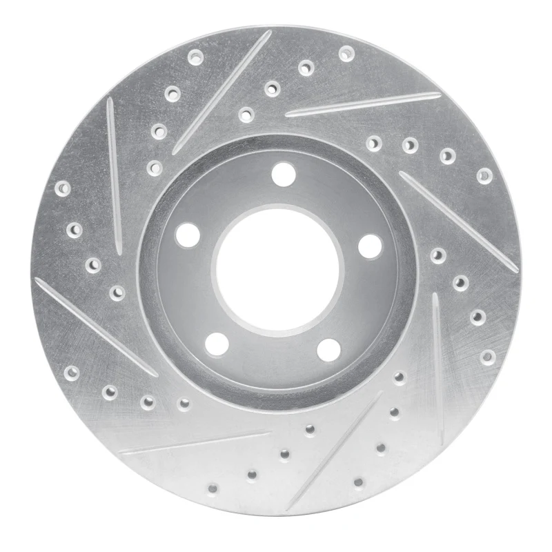 R1 91-96 Chrysler Town & Country Front Right Drilled & Slotted Silver Brake Rotor - Image 5