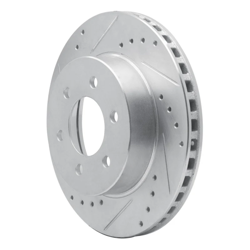 R1 91-96 Dodge Dakota 4WD Front Left Drilled & Slotted Silver Brake Rotor - Image 4