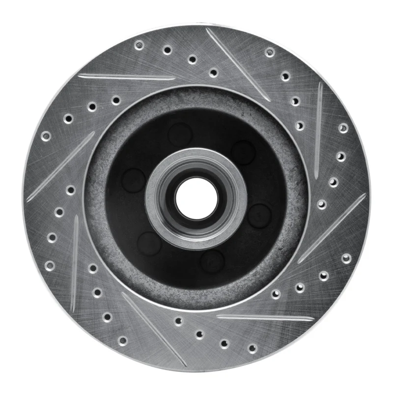 R1 91-96 Dodge DAKOTA RWD Front Left Drilled & Slotted Silver Brake Rotor - Image 4
