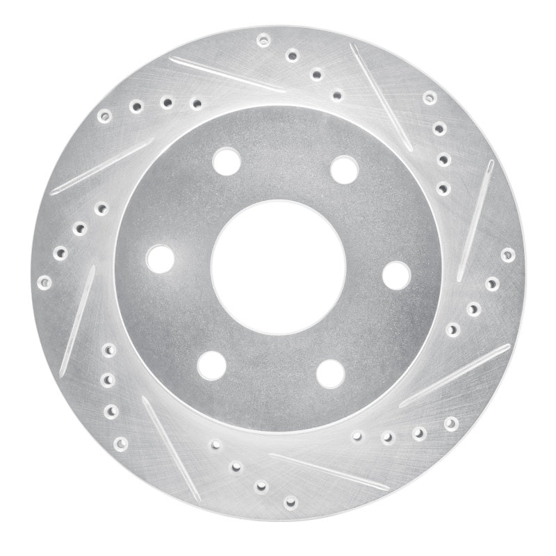 R1 91-96 Dodge DAKOTA RWD Front Right Drilled & Slotted Silver Brake Rotor