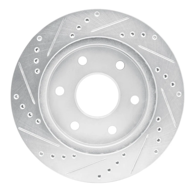 R1 91-96 Dodge DAKOTA RWD Front Right Drilled & Slotted Silver Brake Rotor - Image 3