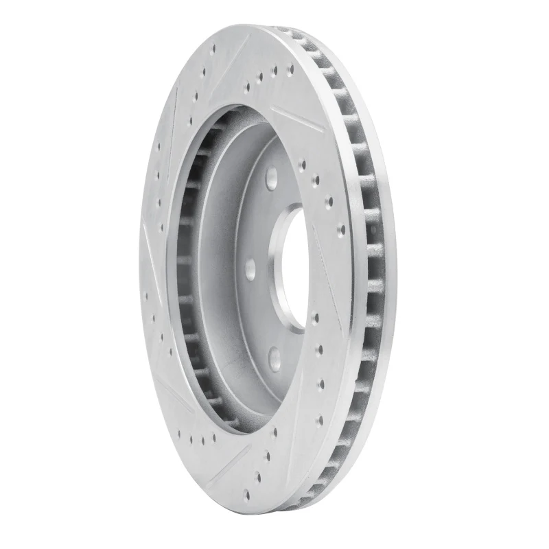 R1 91-96 Dodge DAKOTA RWD Front Right Drilled & Slotted Silver Brake Rotor - Image 4