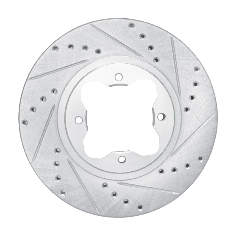 R1 91-97 Acura CL Front Right Drilled & Slotted Silver Brake Rotor