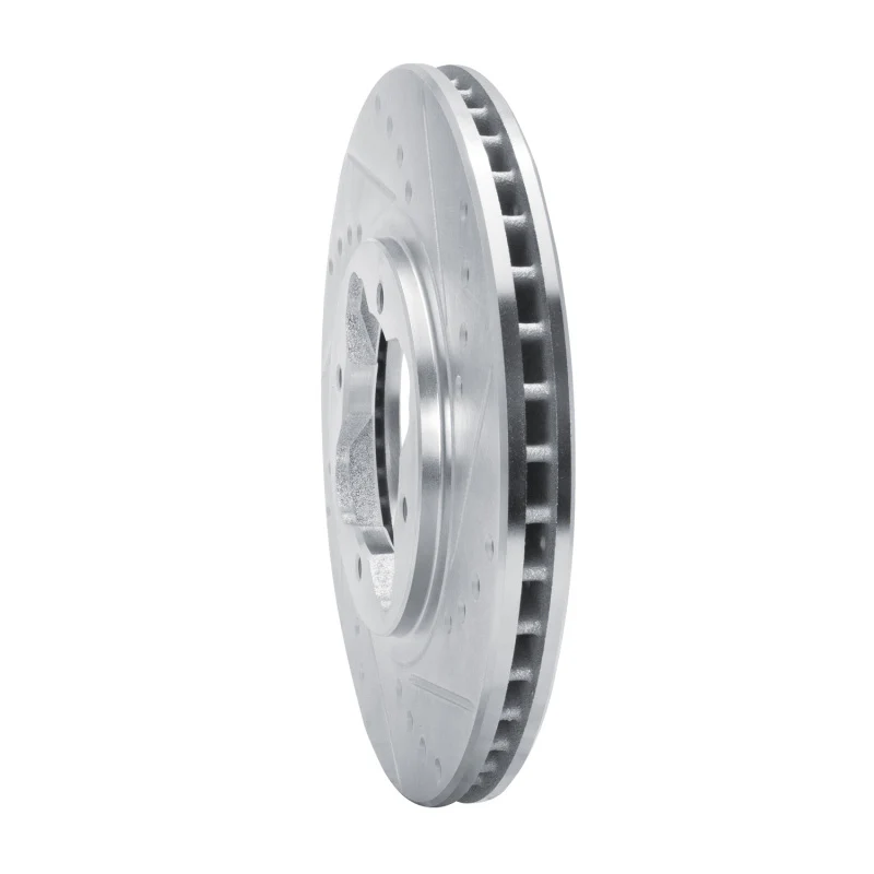R1 91-97 Acura CL Front Right Drilled & Slotted Silver Brake Rotor - Image 3
