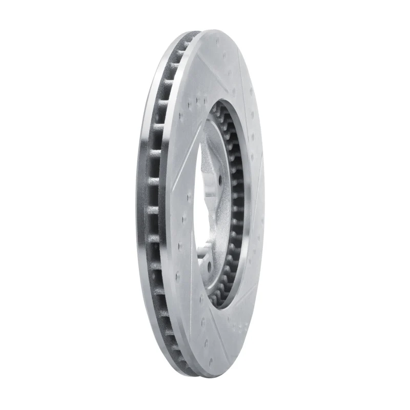 R1 91-97 Acura CL Front Right Drilled & Slotted Silver Brake Rotor - Image 4