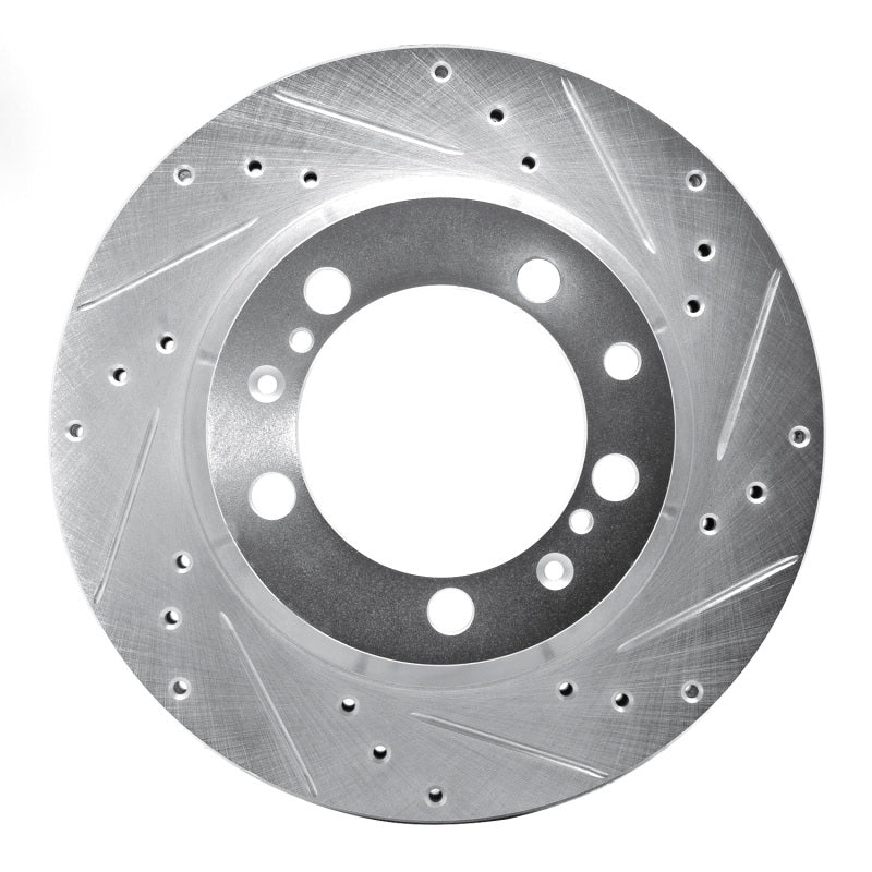 R1 91-97 Porsche 911 Left Rear Drilled & Slotted Silver Brake Rotor