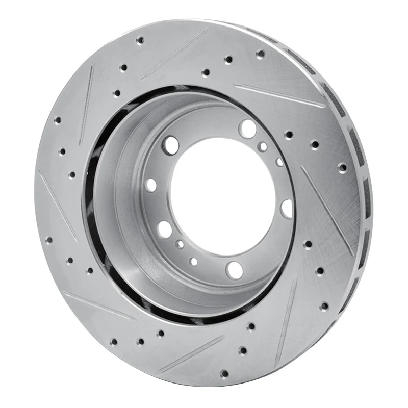 R1 91-97 Porsche 911 Left Rear Drilled & Slotted Silver Brake Rotor - Image 4