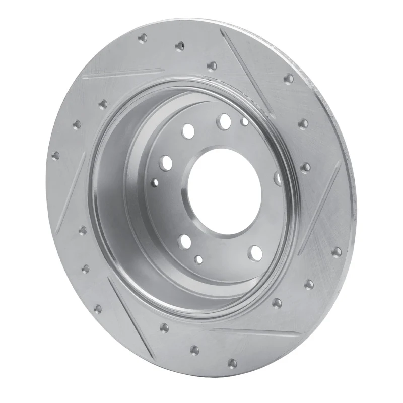 R1 91-99 Acura Legend Rear Left Drilled & Slotted Silver Brake Rotor - Image 4