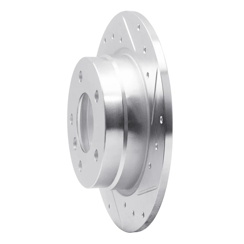 R1 91-99 BMW 323I Rear Right Drilled & Slotted Silver Brake Rotor - Image 3
