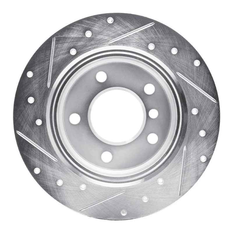 R1 91-99 BMW 323I Rear Right Drilled & Slotted Silver Brake Rotor - Image 4