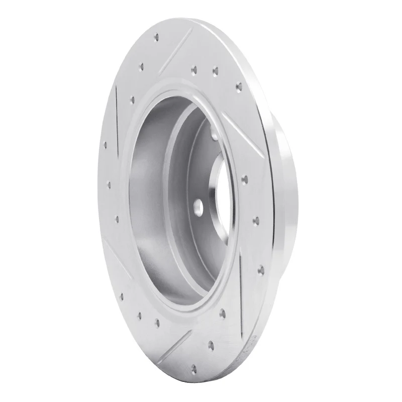 R1 91-99 BMW 323I Rear Right Drilled & Slotted Silver Brake Rotor - Image 5